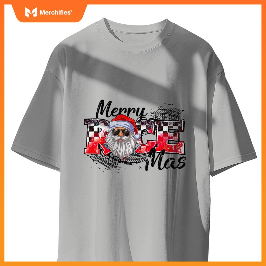 Merry Christmas Race Car Xmas Racing Santa Claus Pajamas Sweat T-Shirt