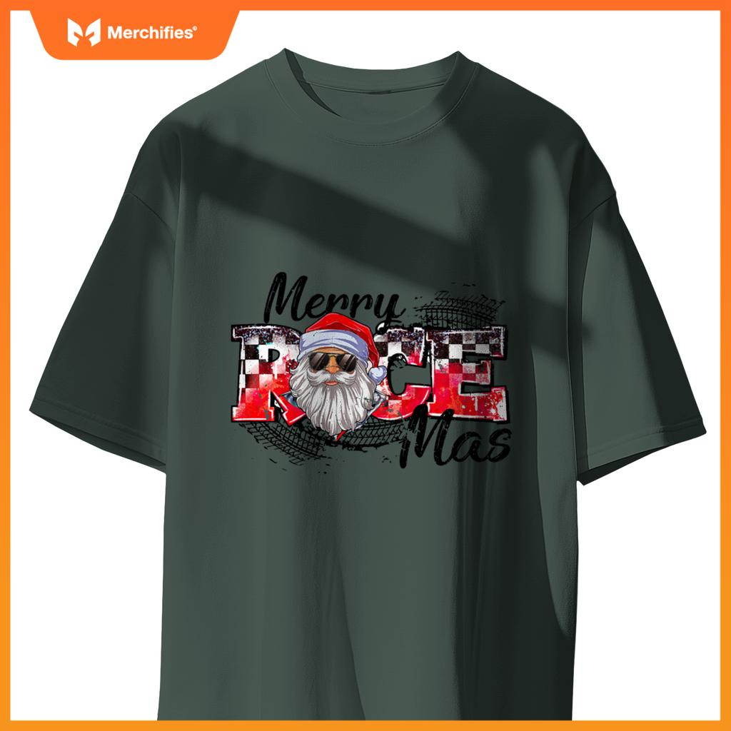 Merry Christmas Race Car Xmas Racing Santa Claus Pajamas Sweat T-Shirt