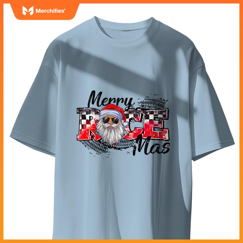 Merry Christmas Race Car Xmas Racing Santa Claus Pajamas Sweat T-Shirt