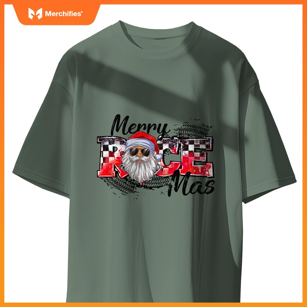 Merry Christmas Race Car Xmas Racing Santa Claus Pajamas Sweat T-Shirt