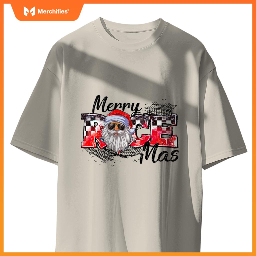 Merry Christmas Race Car Xmas Racing Santa Claus Pajamas Sweat T-Shirt