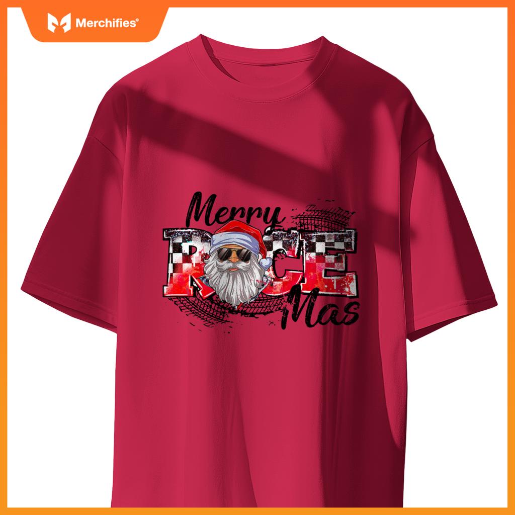 Merry Christmas Race Car Xmas Racing Santa Claus Pajamas Sweat T-Shirt