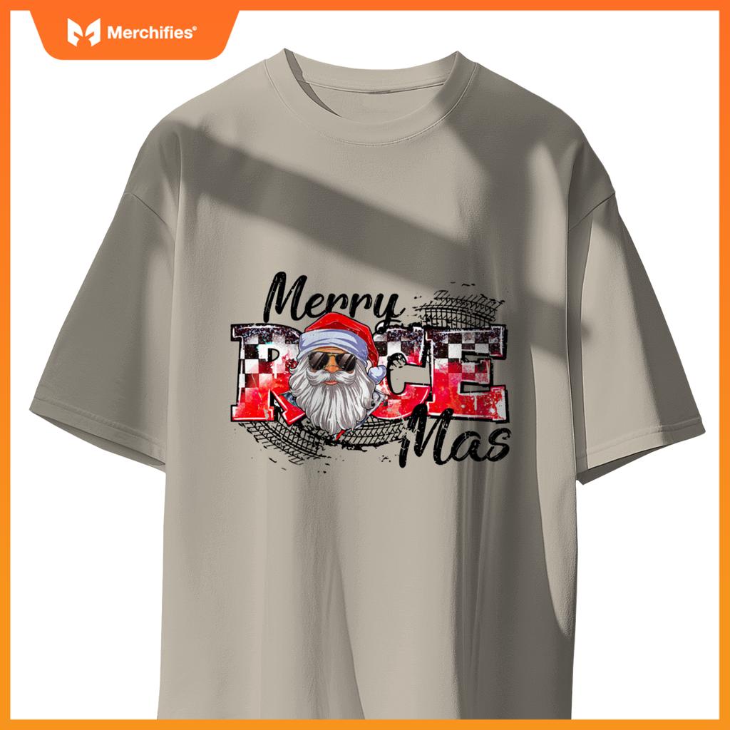 Merry Christmas Race Car Xmas Racing Santa Claus Pajamas Sweat T-Shirt