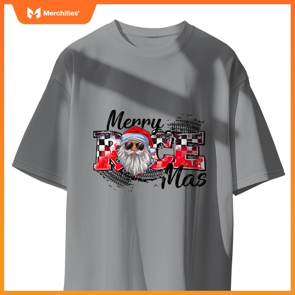 Merry Christmas Race Car Xmas Racing Santa Claus Pajamas Sweat T-Shirt