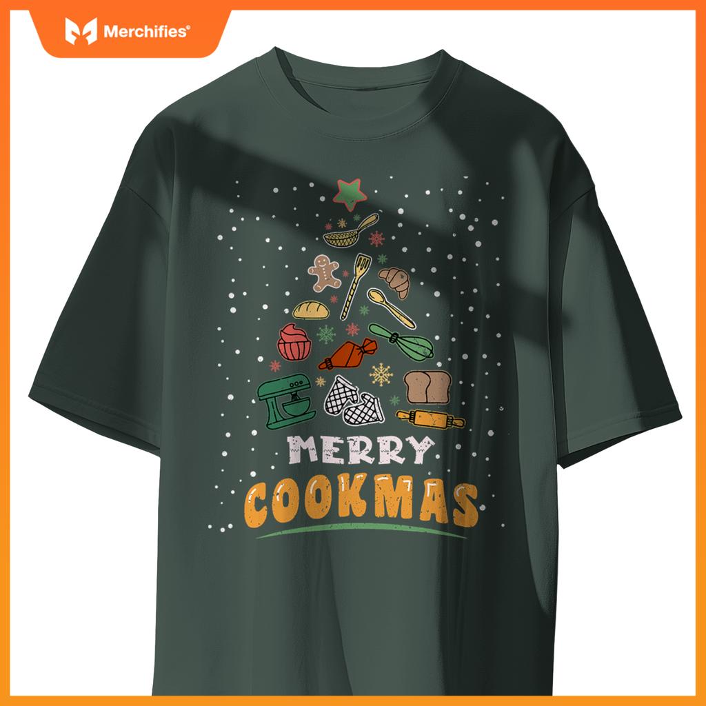 Merry Cookmas Xmas Chef Cooking Christmas Tree T-Shirt