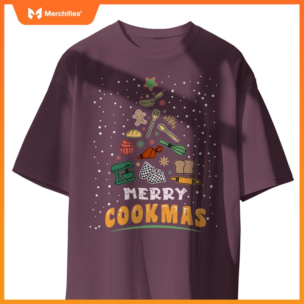 Merry Cookmas Xmas Chef Cooking Christmas Tree T-Shirt