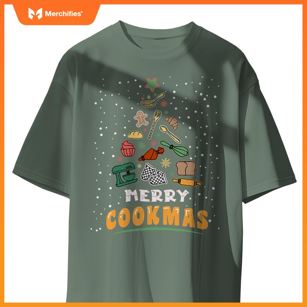 Merry Cookmas Xmas Chef Cooking Christmas Tree T-Shirt
