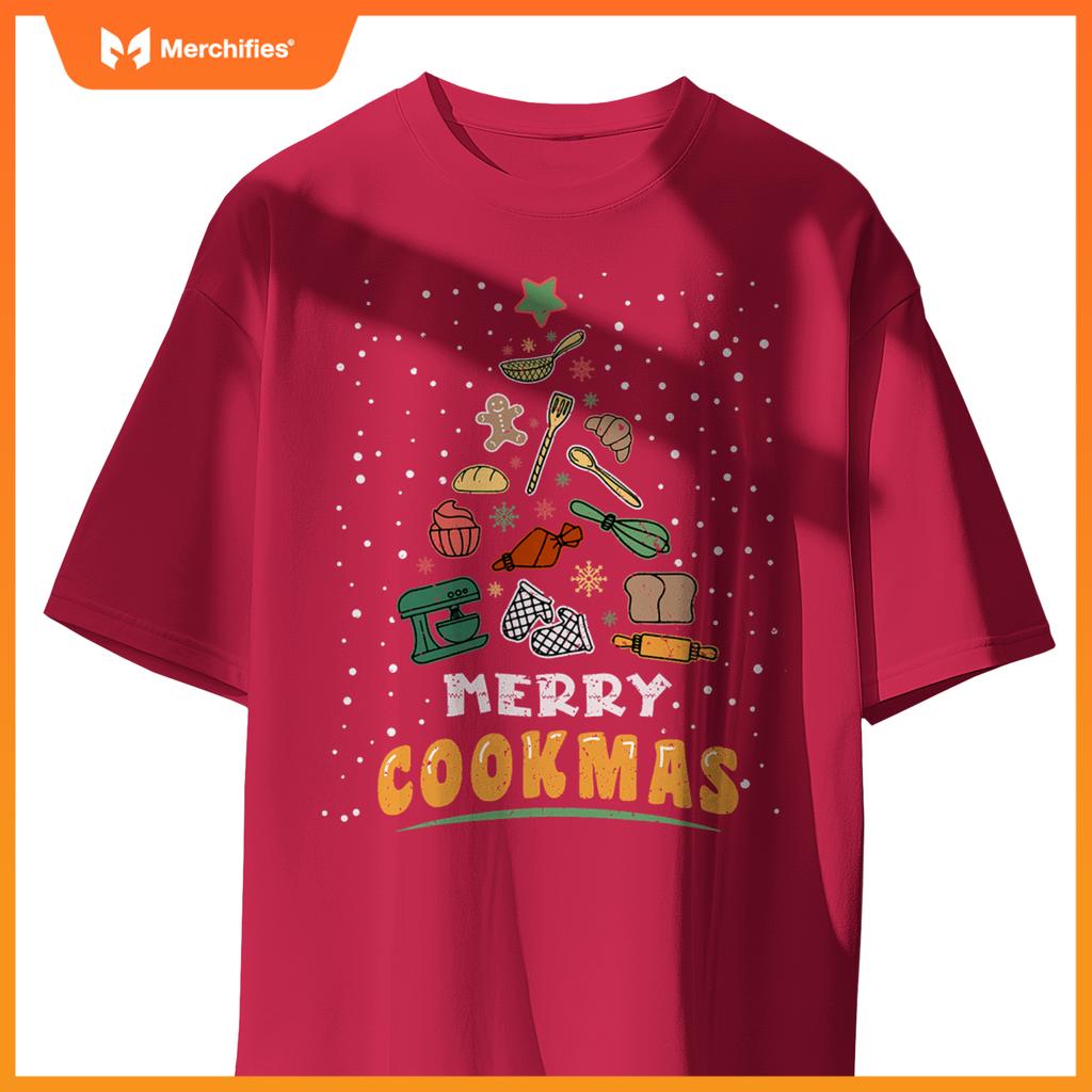 Merry Cookmas Xmas Chef Cooking Christmas Tree T-Shirt