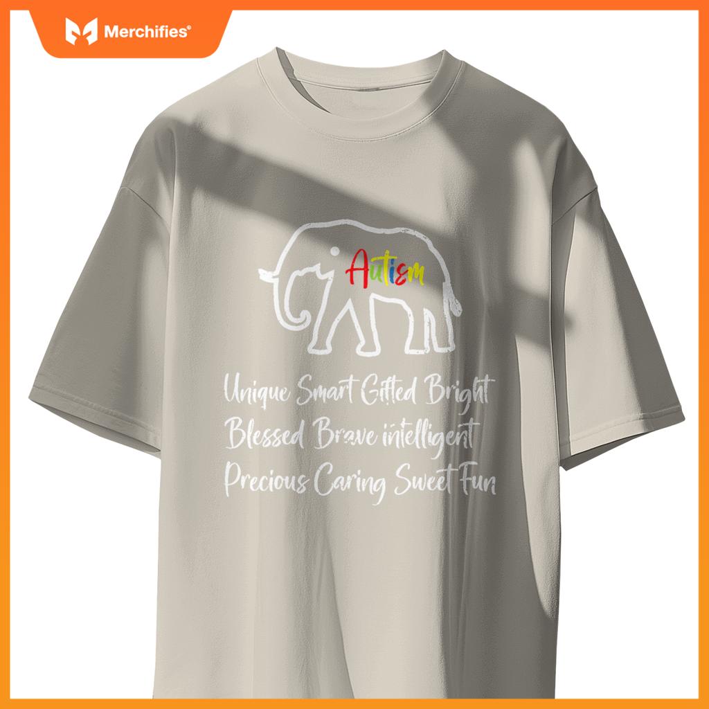 Mom dad teacher autism awareness  month cute elephant