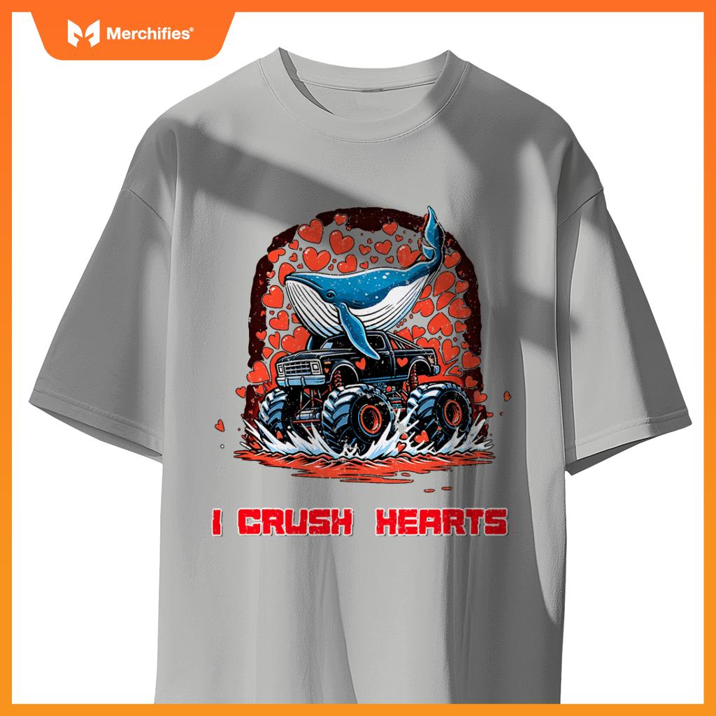 Monster Truck I Crush Hearts North Atlantic Right Whale T-Shirt
