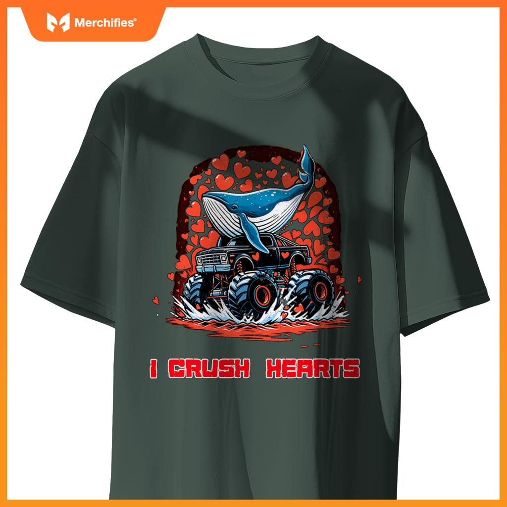 Monster Truck I Crush Hearts North Atlantic Right Whale T-Shirt