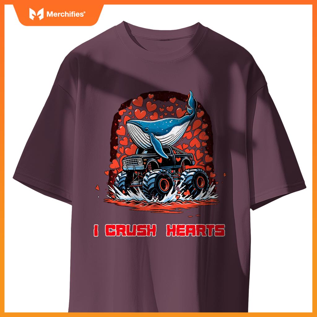 Monster Truck I Crush Hearts North Atlantic Right Whale T-Shirt