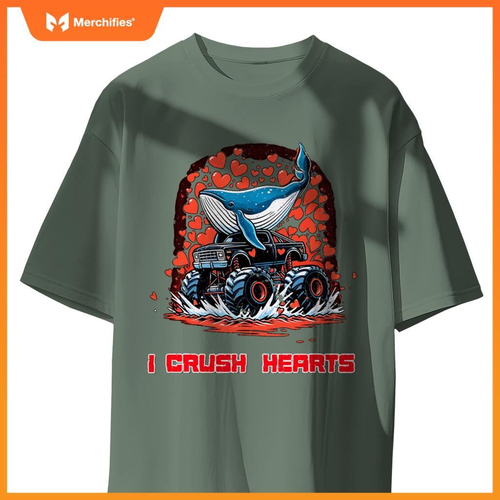 Monster Truck I Crush Hearts North Atlantic Right Whale T-Shirt