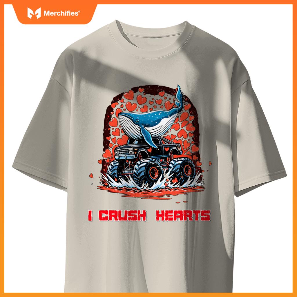 Monster Truck I Crush Hearts North Atlantic Right Whale T-Shirt