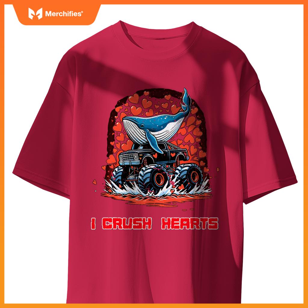 Monster Truck I Crush Hearts North Atlantic Right Whale T-Shirt
