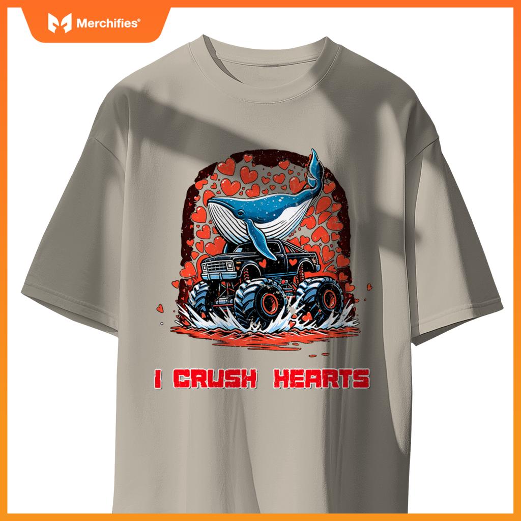 Monster Truck I Crush Hearts North Atlantic Right Whale T-Shirt
