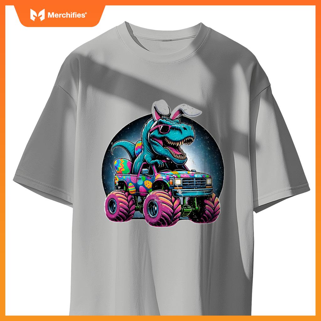 Monster Truck T Rex Happy Easter Day Toddler Rabbit Ears T-Shirt