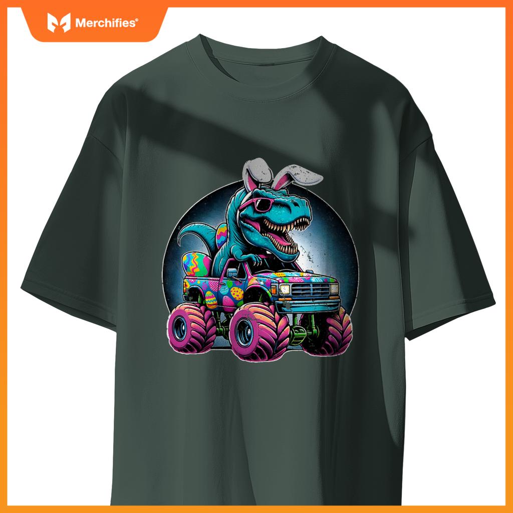 Monster Truck T Rex Happy Easter Day Toddler Rabbit Ears T-Shirt