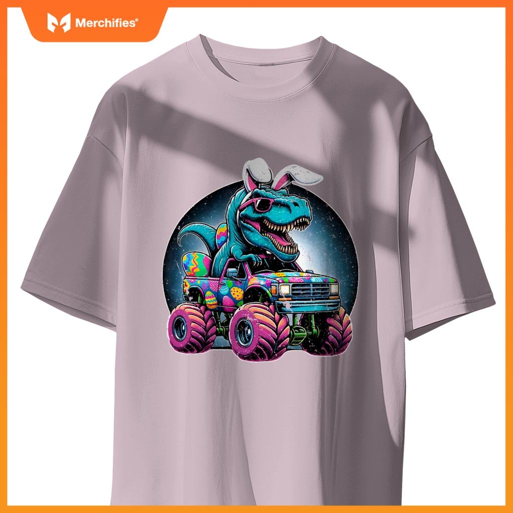 Monster Truck T Rex Happy Easter Day Toddler Rabbit Ears T-Shirt