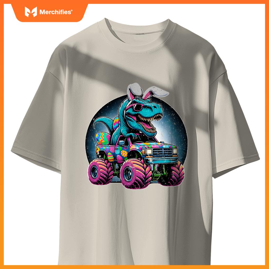 Monster Truck T Rex Happy Easter Day Toddler Rabbit Ears T-Shirt