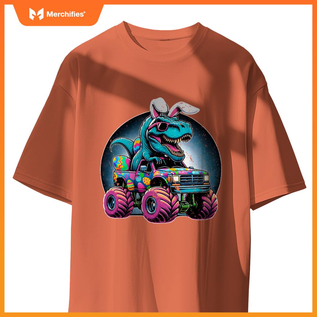 Monster Truck T Rex Happy Easter Day Toddler Rabbit Ears T-Shirt