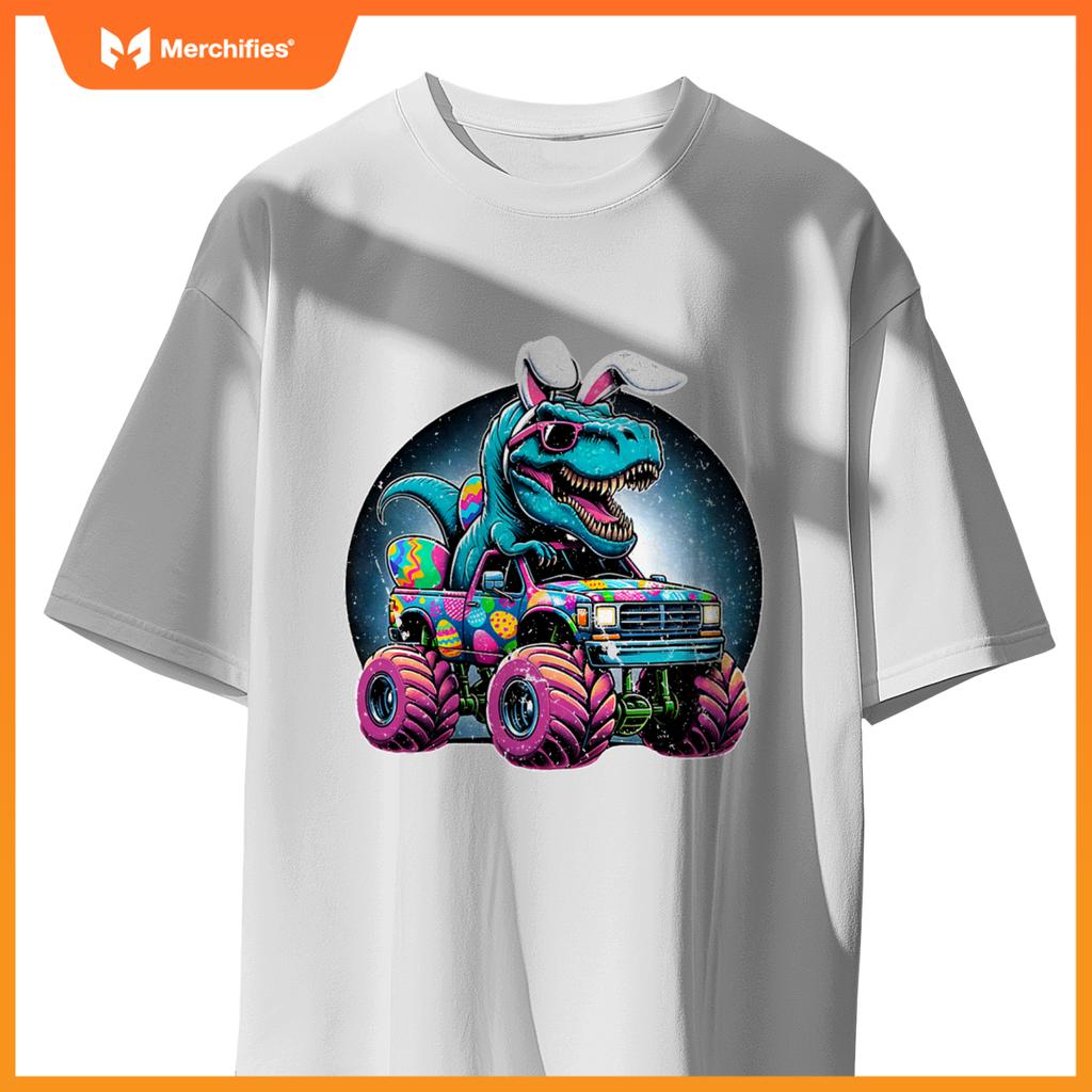 Monster Truck T Rex Happy Easter Day Toddler Rabbit Ears T-Shirt