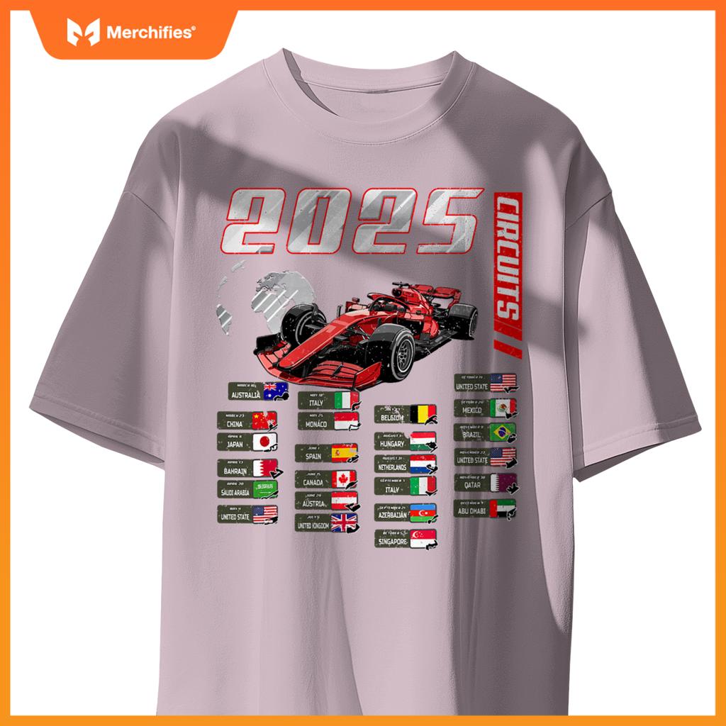Mula 2025 Circuits Mula 2025 Schedule Racing Car Track T-Shirt