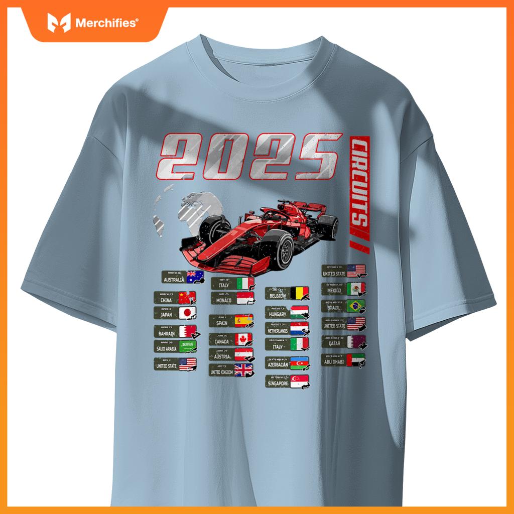Mula 2025 Circuits Mula 2025 Schedule Racing Car Track T-Shirt
