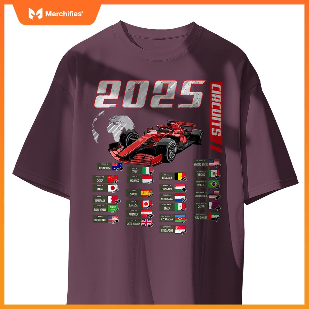 Mula 2025 Circuits Mula 2025 Schedule Racing Car Track T-Shirt