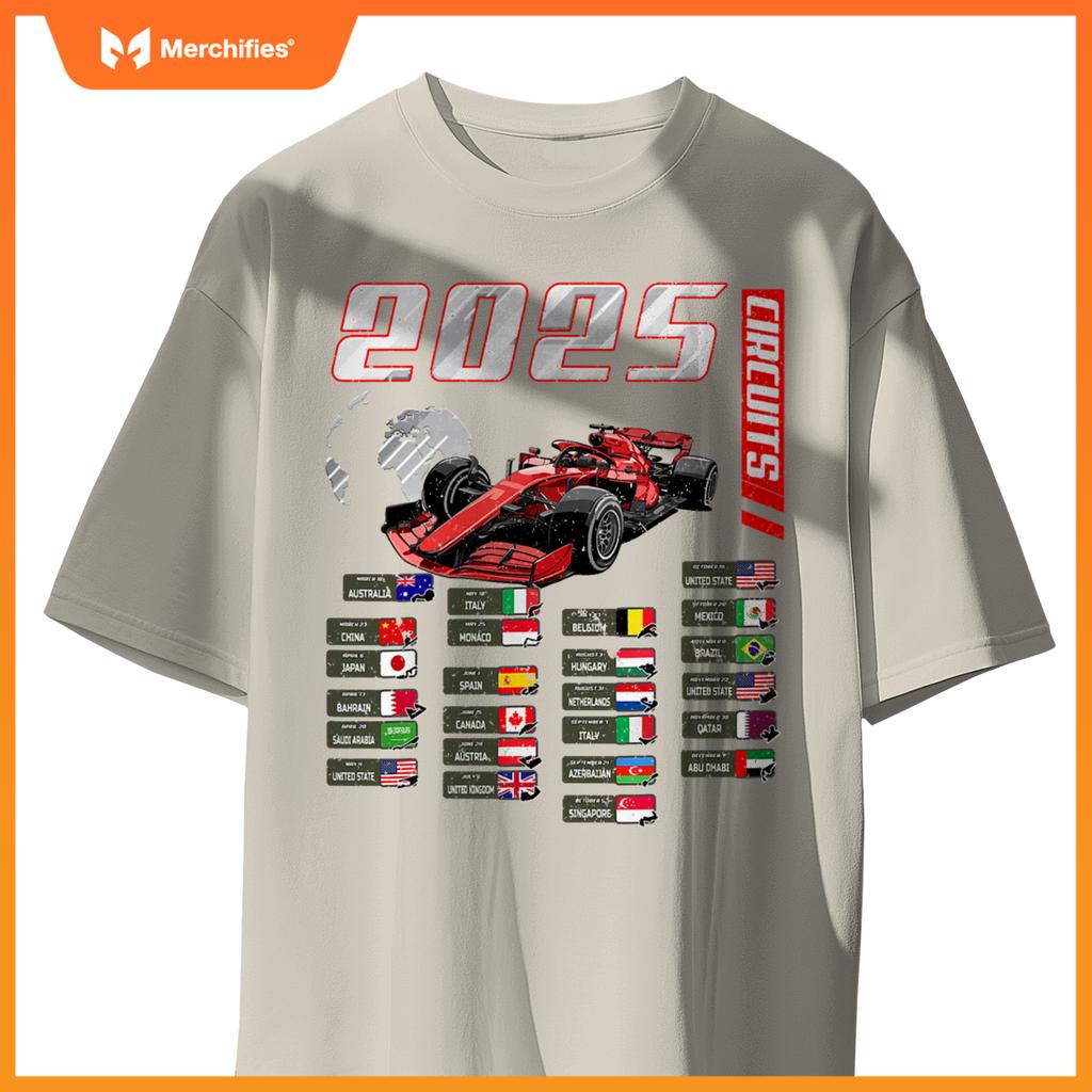 Mula 2025 Circuits Mula 2025 Schedule Racing Car Track T-Shirt