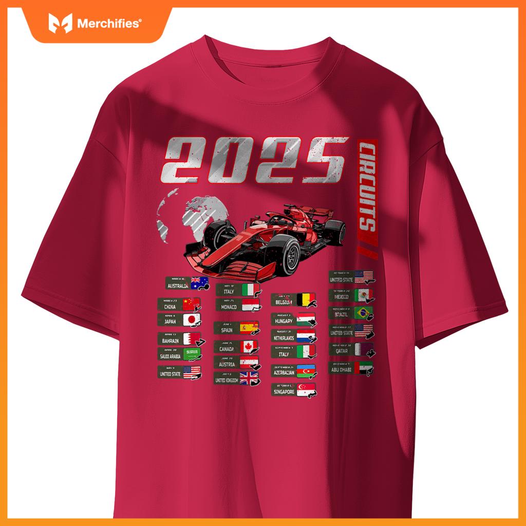 Mula 2025 Circuits Mula 2025 Schedule Racing Car Track T-Shirt