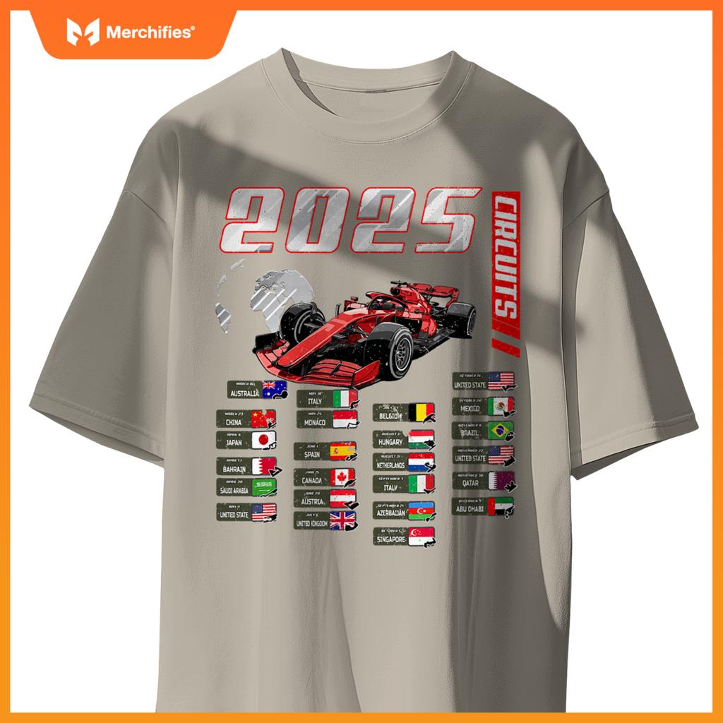 Mula 2025 Circuits Mula 2025 Schedule Racing Car Track T-Shirt