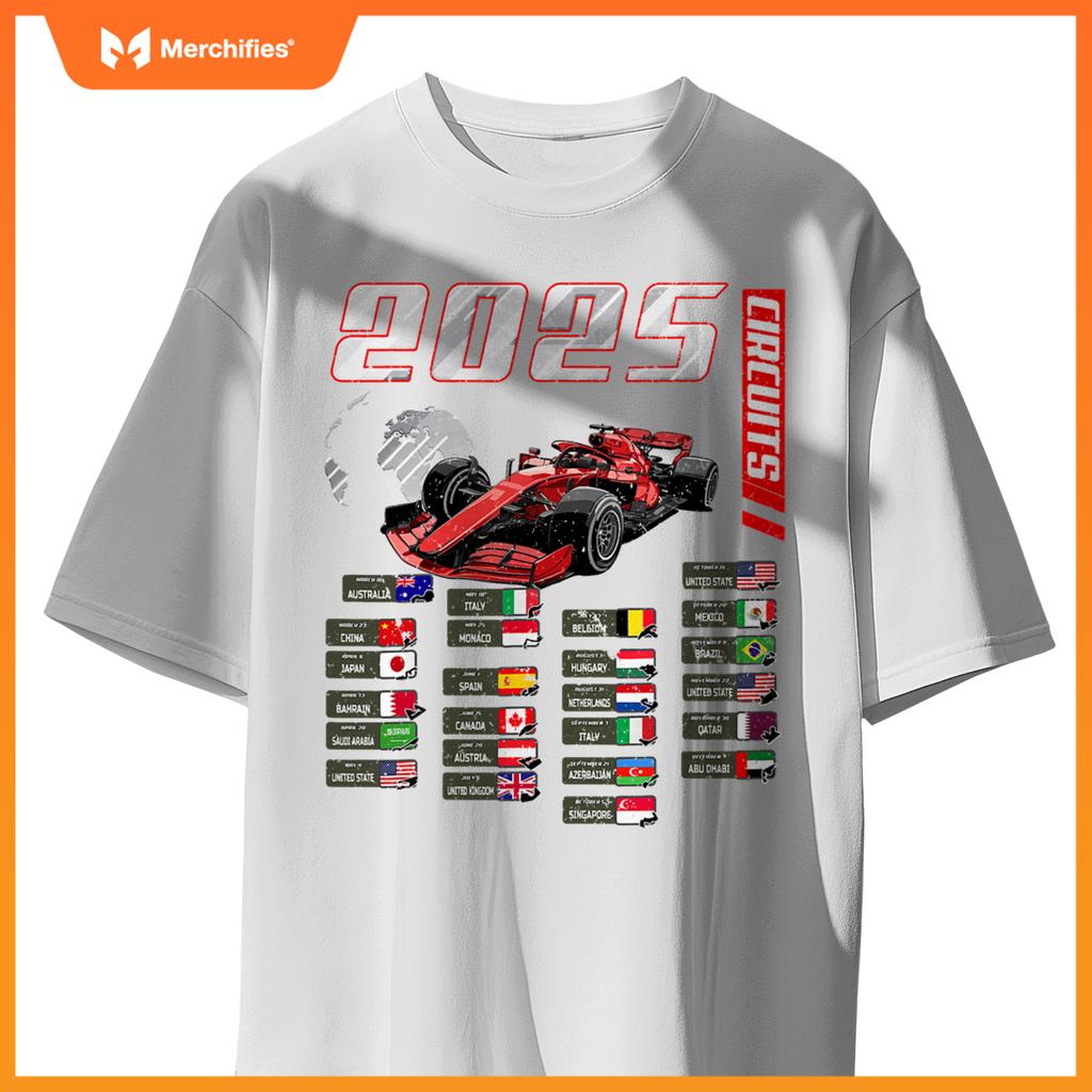 Mula 2025 Circuits Mula 2025 Schedule Racing Car Track T-Shirt