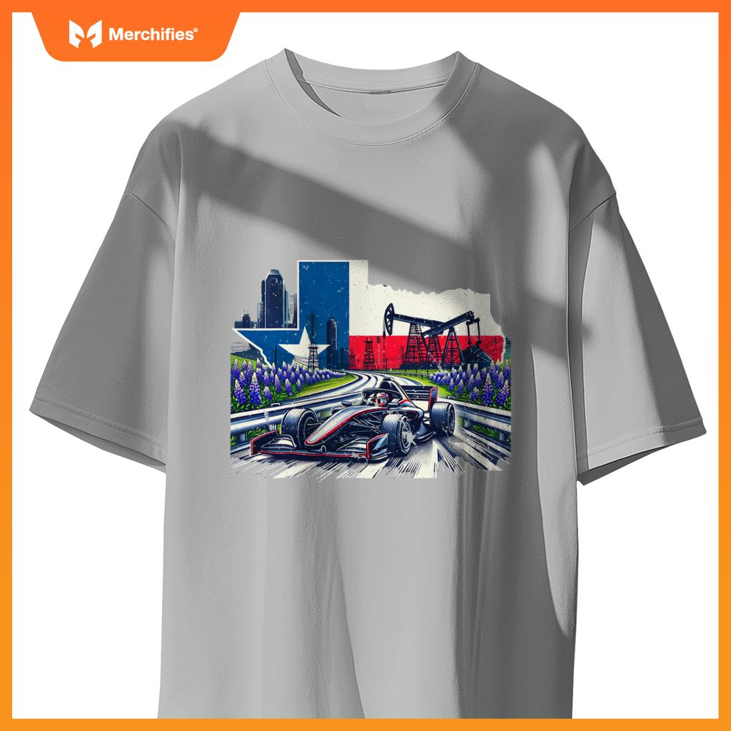 Mula City Racing Circuit Car Map Grand Prix Race Texas T-Shirt