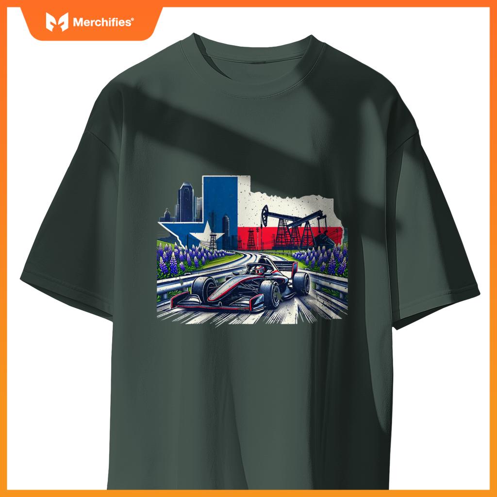 Mula City Racing Circuit Car Map Grand Prix Race Texas T-Shirt