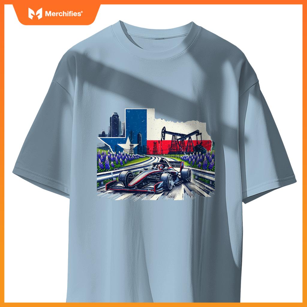 Mula City Racing Circuit Car Map Grand Prix Race Texas T-Shirt