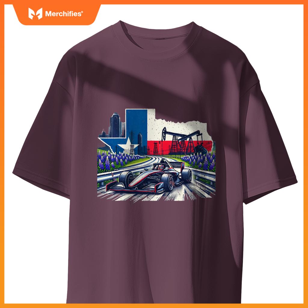 Mula City Racing Circuit Car Map Grand Prix Race Texas T-Shirt