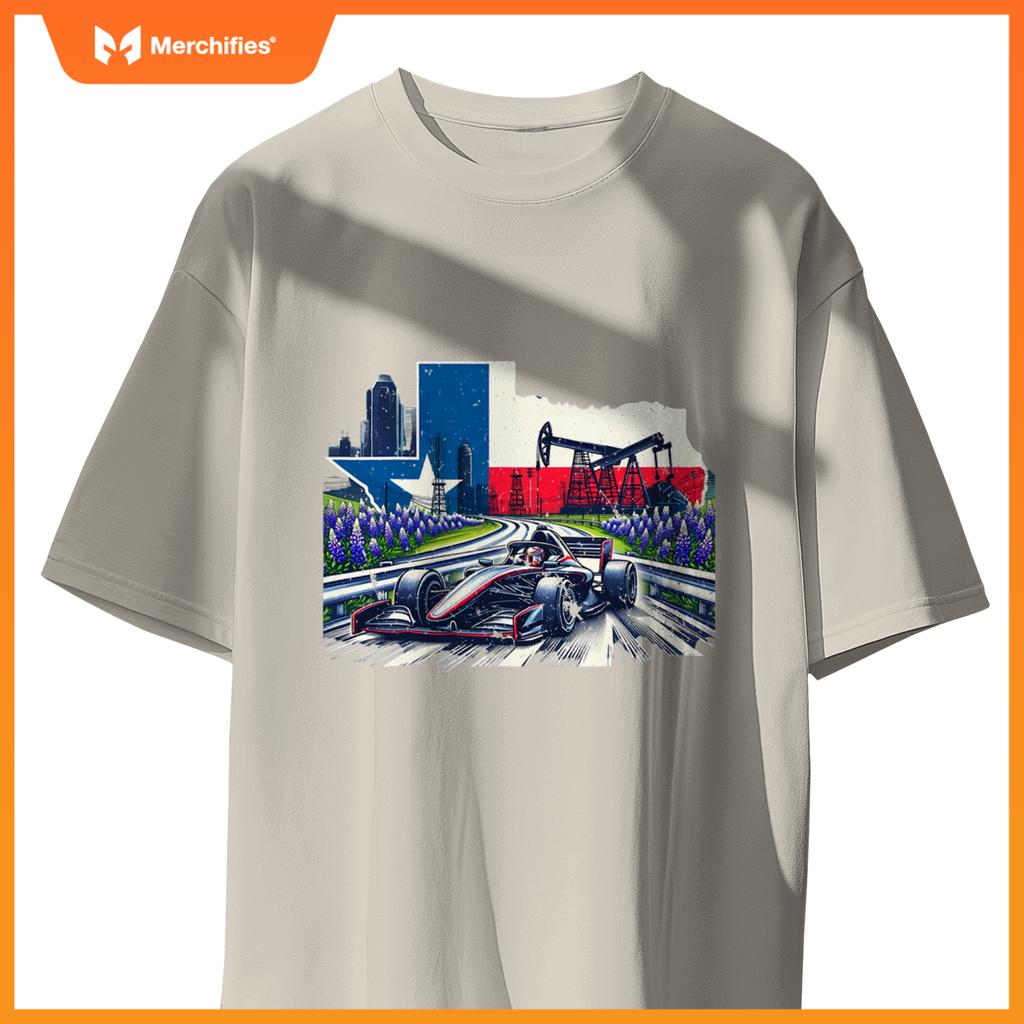 Mula City Racing Circuit Car Map Grand Prix Race Texas T-Shirt