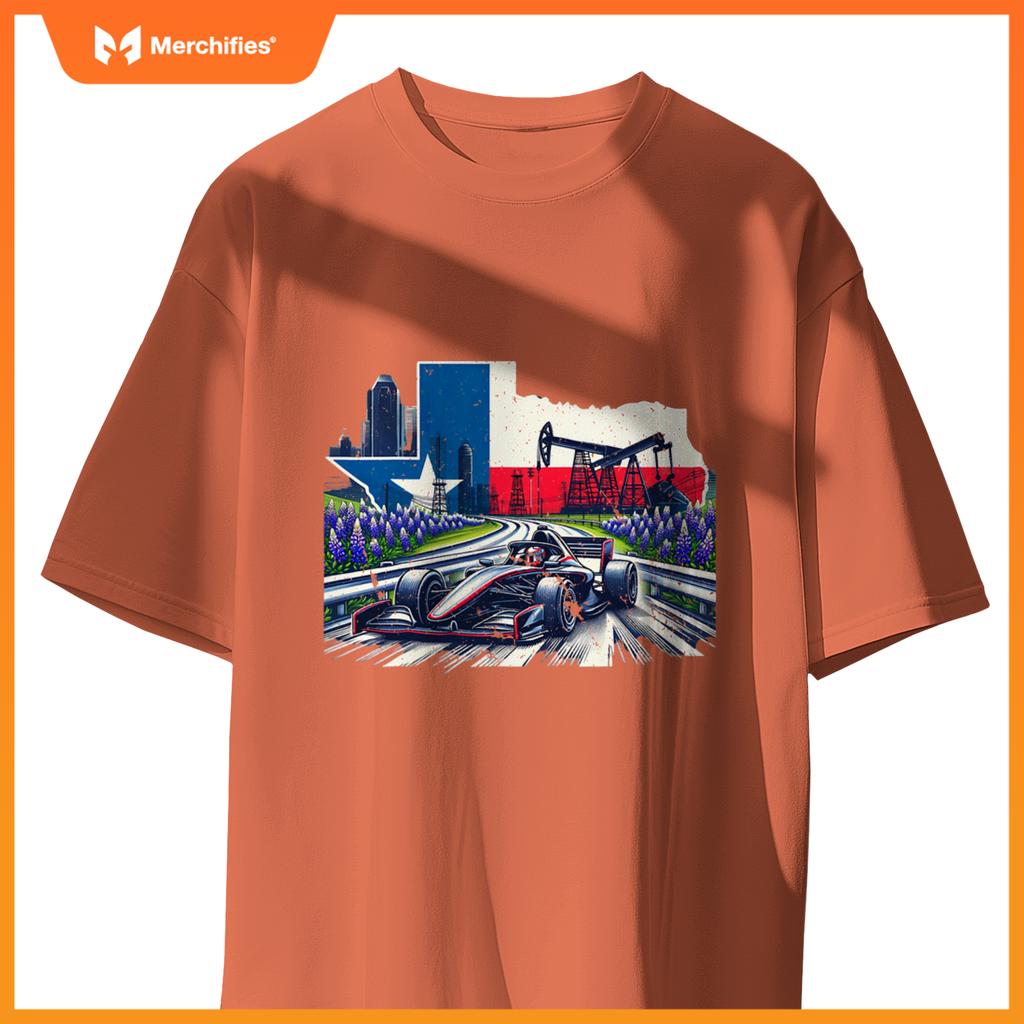 Mula City Racing Circuit Car Map Grand Prix Race Texas T-Shirt