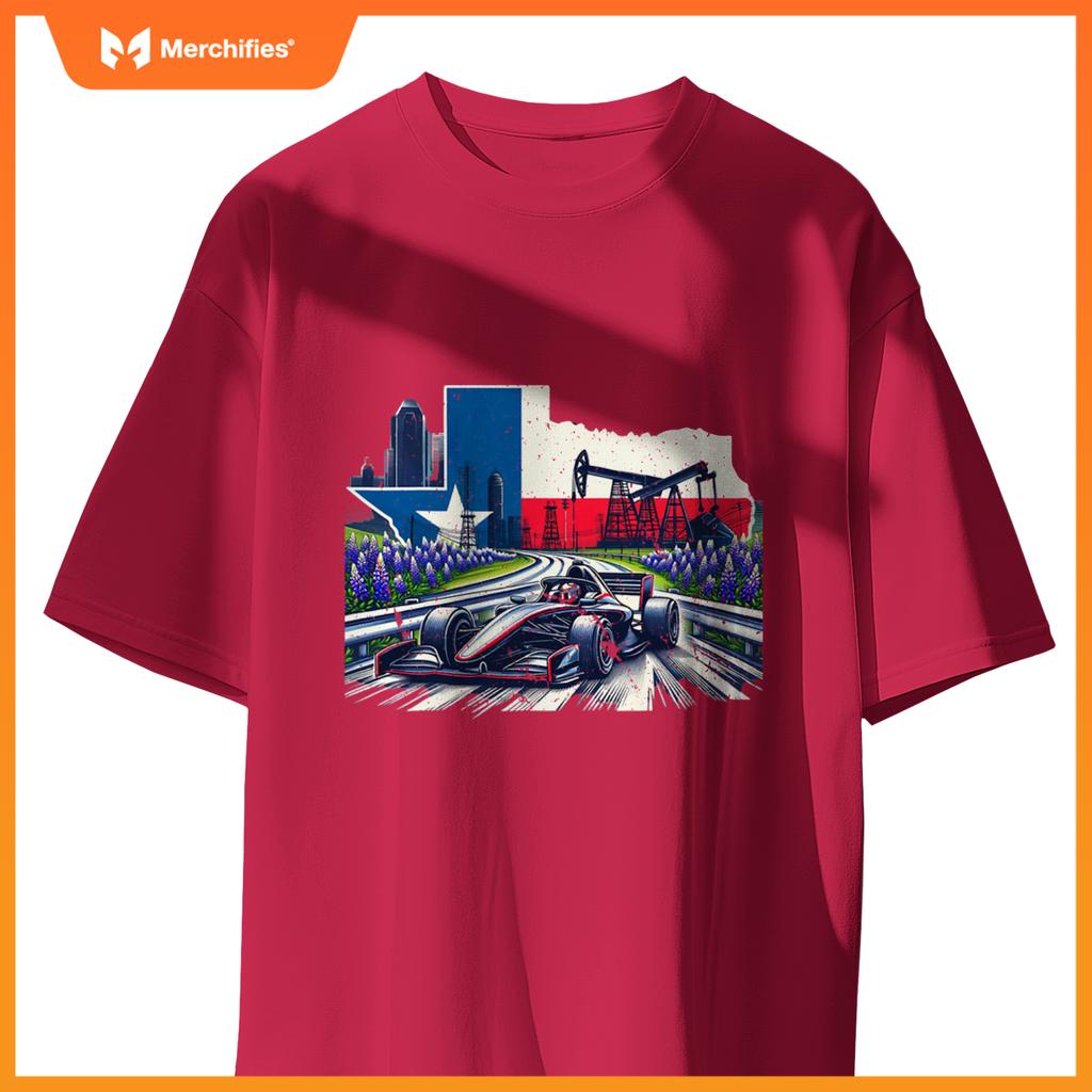Mula City Racing Circuit Car Map Grand Prix Race Texas T-Shirt