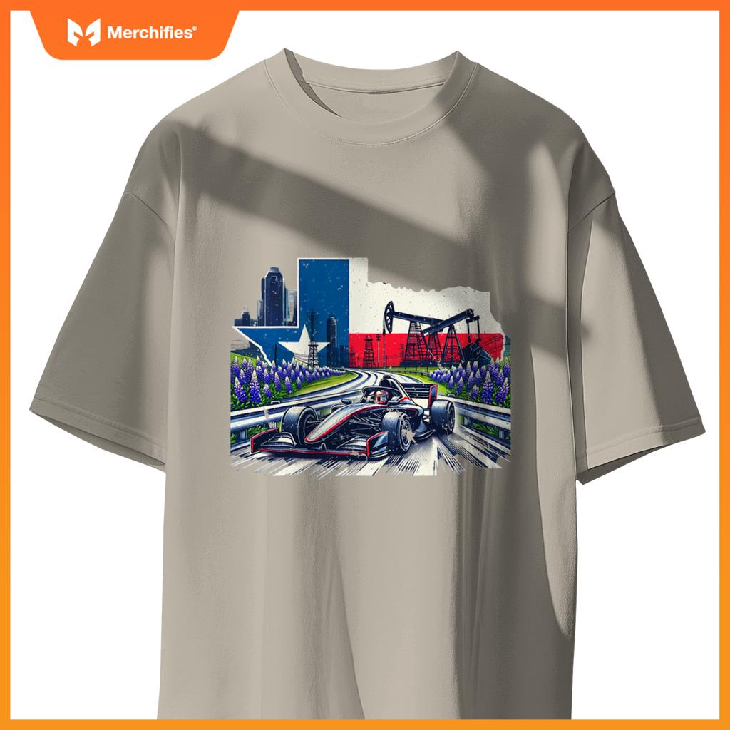 Mula City Racing Circuit Car Map Grand Prix Race Texas T-Shirt
