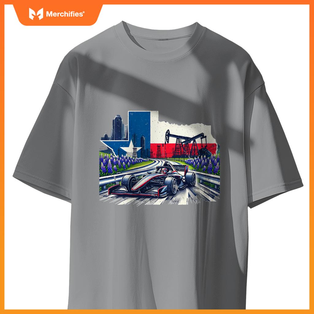 Mula City Racing Circuit Car Map Grand Prix Race Texas T-Shirt