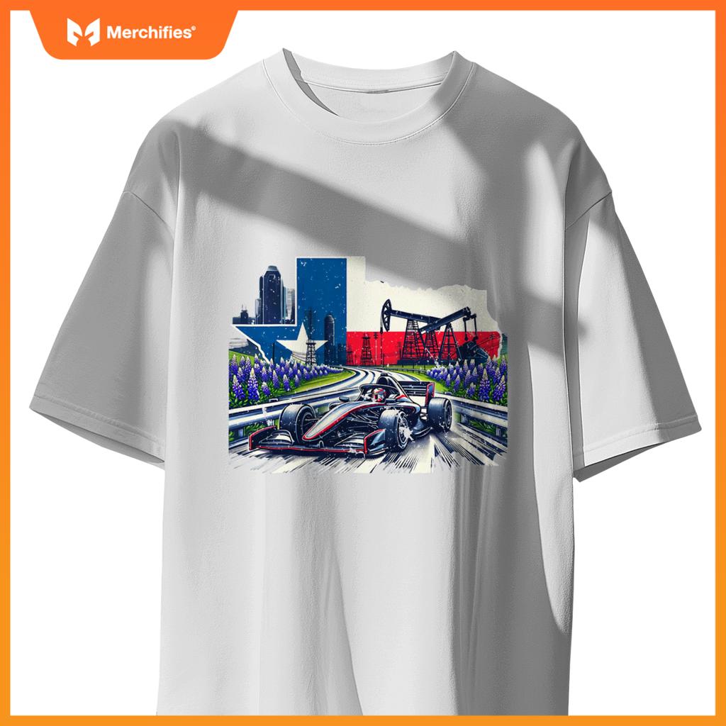 Mula City Racing Circuit Car Map Grand Prix Race Texas T-Shirt