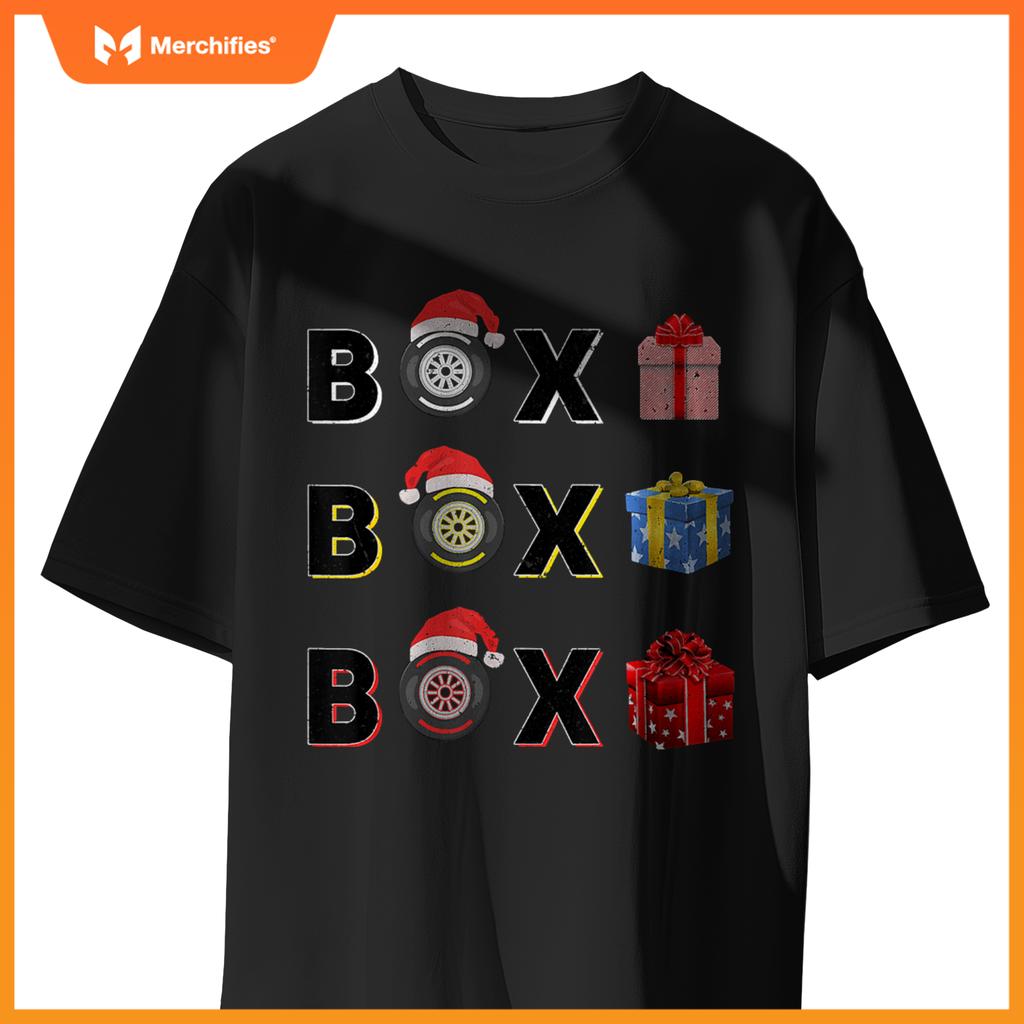 Mula Racing Car Tire Box Box Box Radio Call Fun Christmas T-Shirt