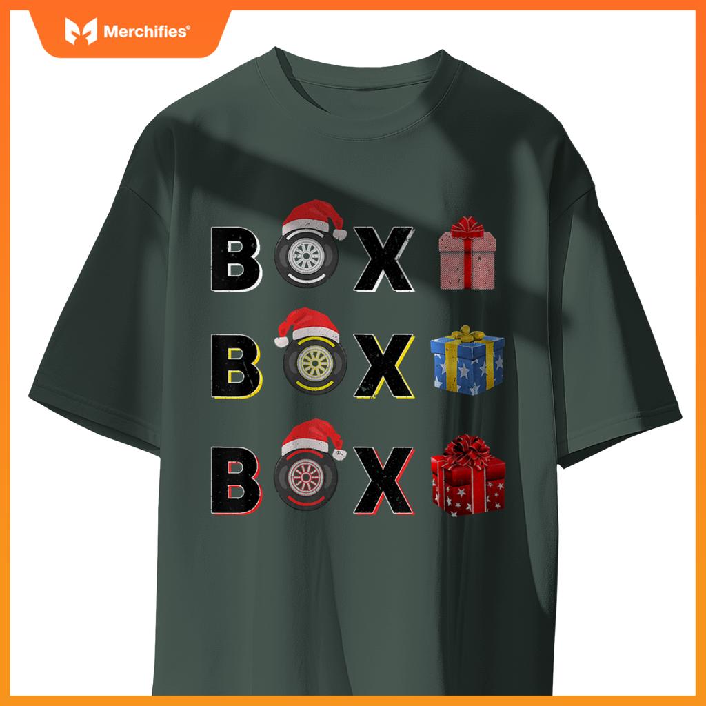 Mula Racing Car Tire Box Box Box Radio Call Fun Christmas T-Shirt