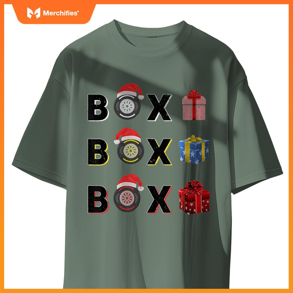 Mula Racing Car Tire Box Box Box Radio Call Fun Christmas T-Shirt