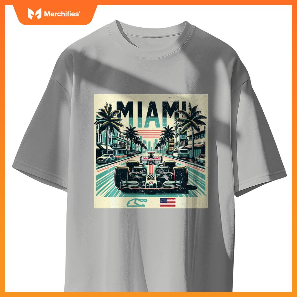 Mula Racing Open Wheel Car  Miami Circuit Usa Flag Sweat T-Shirt