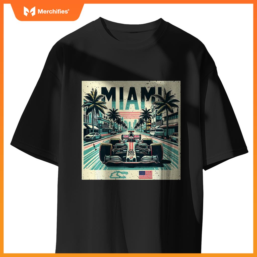 Mula Racing Open Wheel Car  Miami Circuit Usa Flag Sweat T-Shirt