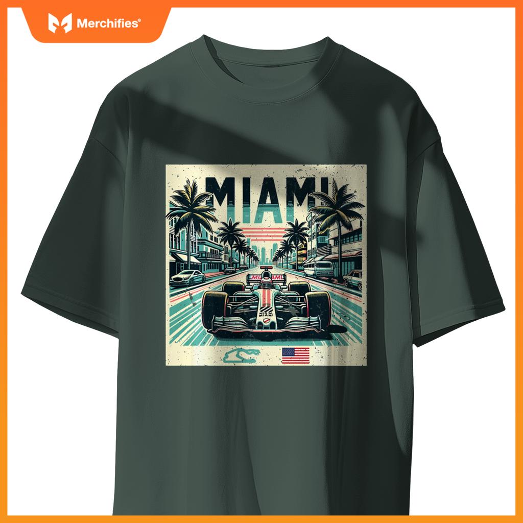 Mula Racing Open Wheel Car  Miami Circuit Usa Flag Sweat T-Shirt