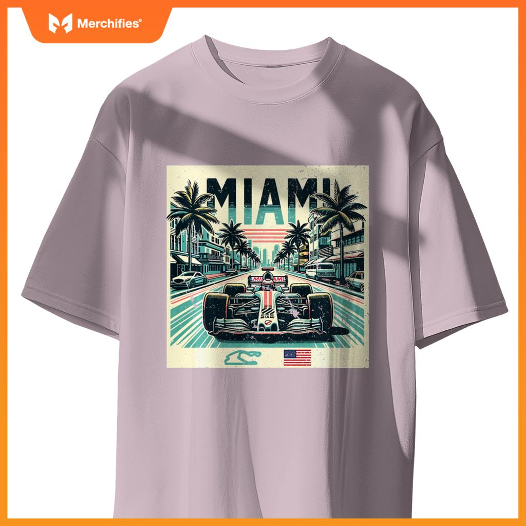 Mula Racing Open Wheel Car  Miami Circuit Usa Flag Sweat T-Shirt